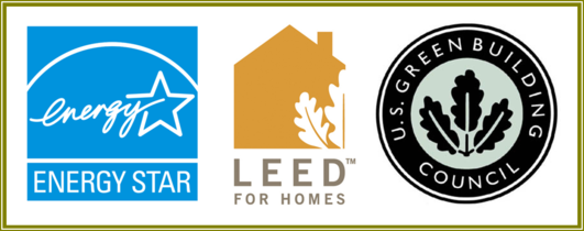 Energy Star, LEED for Homes, and U.S. Green Building Council certification logos